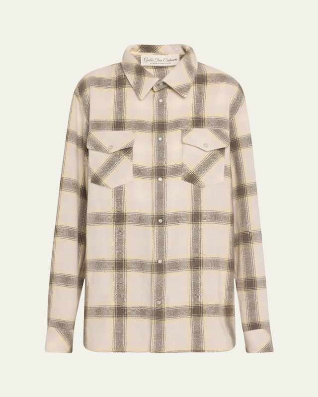 Tartan Oversized Cashmere Shirt Jacket
